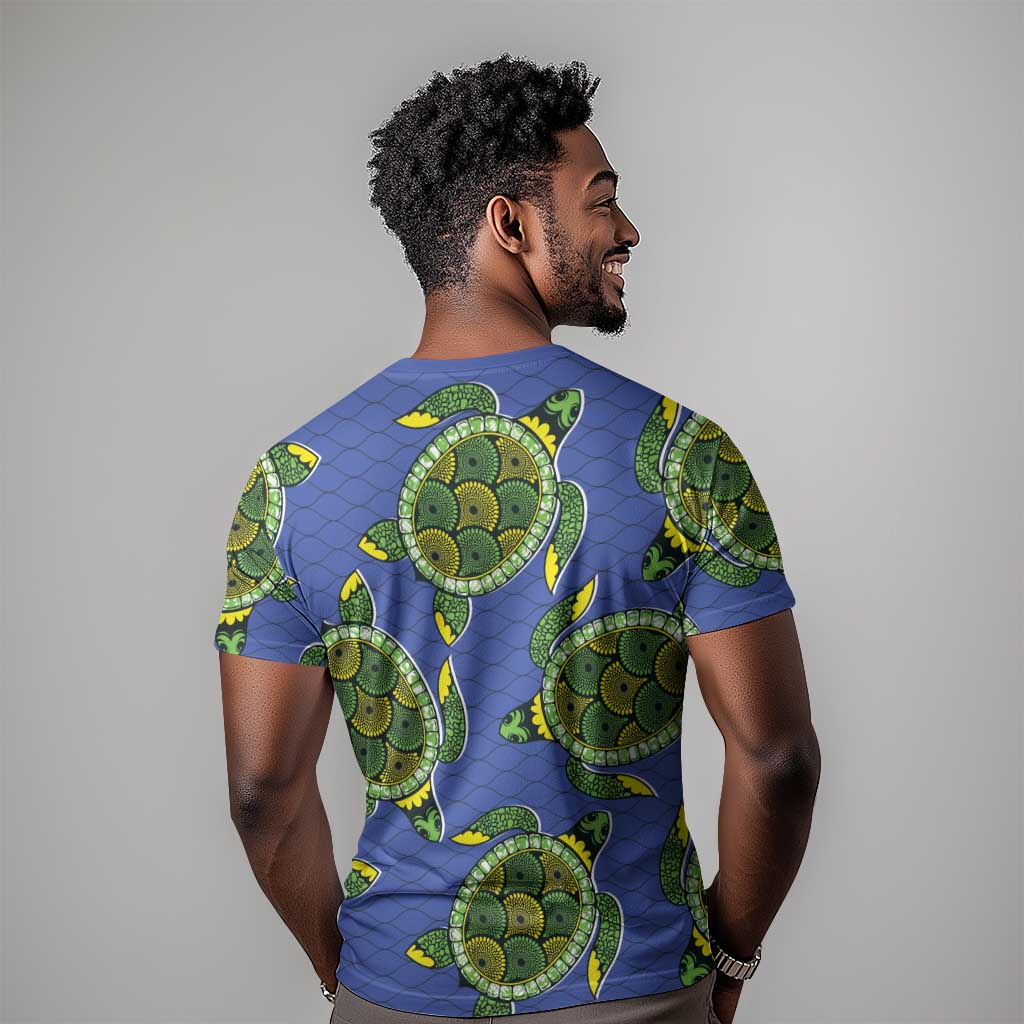 Emerald Turtle African Ankara Pattern T shirt