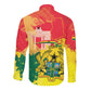 Personalized Ghana Republic Day Long Sleeve Button Shirt Black Star Square - Grunge Style