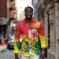 Personalized Ghana Republic Day Long Sleeve Button Shirt Black Star Square - Grunge Style