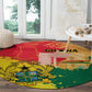 Ghana Republic Day Round Carpet Black Star Square - Grunge Style