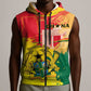 Personalized Ghana Republic Day Sleeveless Zip Hoodie Black Star Square - Grunge Style - African Pride