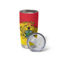 Personalized Ghana Republic Day Tumbler Cup Black Star Square - Grunge Style