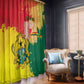 Ghana Republic Day Window Curtain Black Star Square - Grunge Style