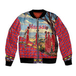 Maasai Adumu Dance Bomber Jacket Shuka Pattern - Kenya Safari