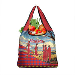 Maasai Adumu Dance Grocery Bag Shuka Pattern - Kenya Safari