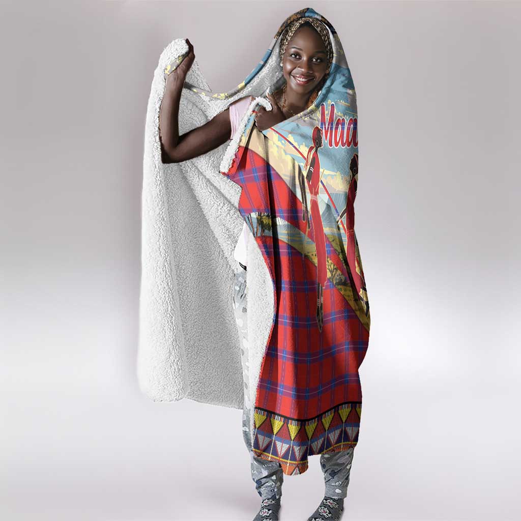 Maasai Adumu Dance Hooded Blanket Shuka Pattern - Kenya Safari