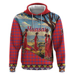 Maasai Adumu Dance Hoodie Shuka Pattern - Kenya Safari