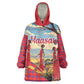 Maasai Adumu Dance Kid Wearable Blanket Hoodie Shuka Pattern - Kenya Safari