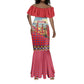 Maasai Adumu Dance Mermaid Dress Shuka Pattern - Kenya Safari