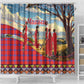 Maasai Adumu Dance Shower Curtain Shuka Pattern - Kenya Safari
