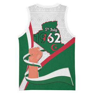 Algeria Independence Day Basketball Jersey Coat Of Arms With Maqam Echahid LT15