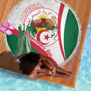 Algeria Independence Day Beach Blanket Coat Of Arms With Maqam Echahid