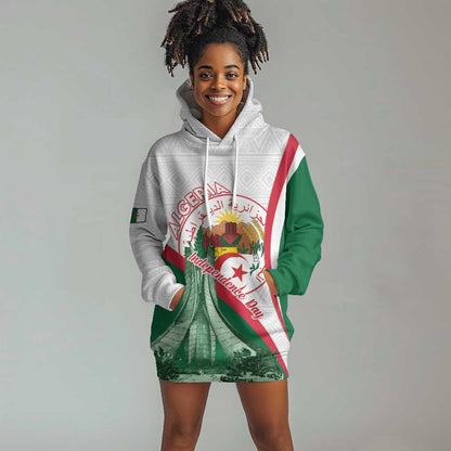 Algeria Independence Day Hoodie Dress Coat Of Arms With Maqam Echahid