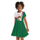 Algeria Independence Day Kid Short Sleeve Dress Coat Of Arms With Maqam Echahid