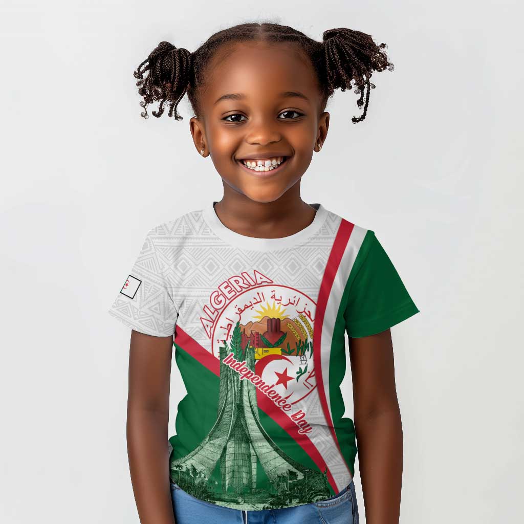 Algeria Independence Day Kid T shirt Coat Of Arms With Maqam Echahid