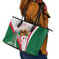 Algeria Independence Day Leather Tote Bag Coat Of Arms With Maqam Echahid