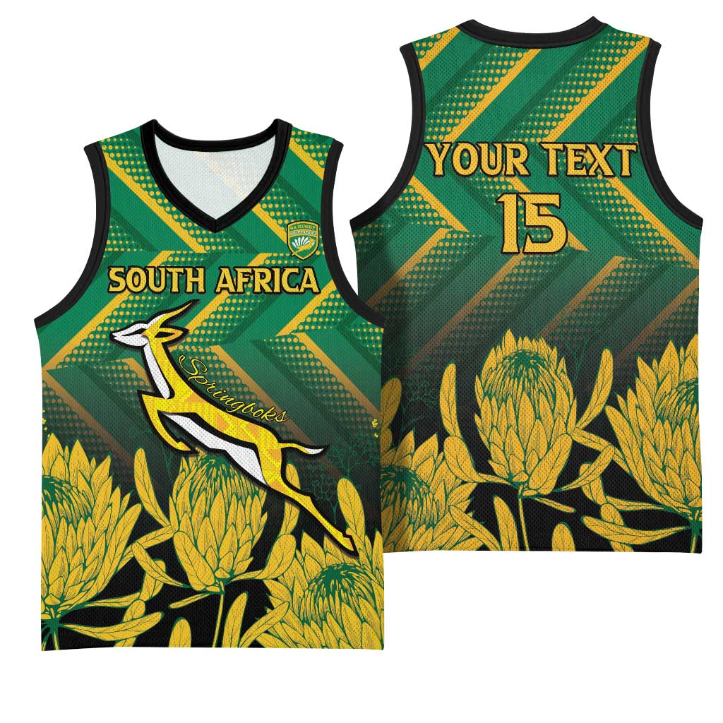South Africa Rugby Custom Basketball Jersey Go Springboks Go LT15