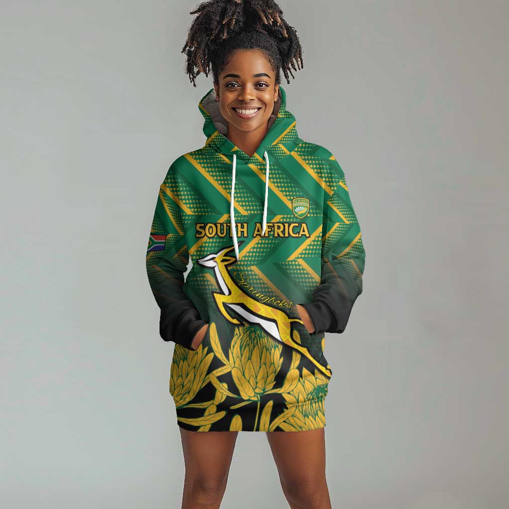 South Africa Rugby Custom Hoodie Dress Go Springboks Go