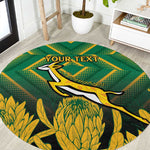South Africa Rugby Custom Round Carpet Go Springboks Go