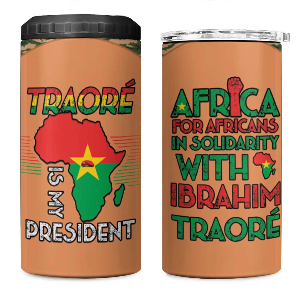Traore Is My President 4 in 1 Can Cooler Tumbler Africa For Africans