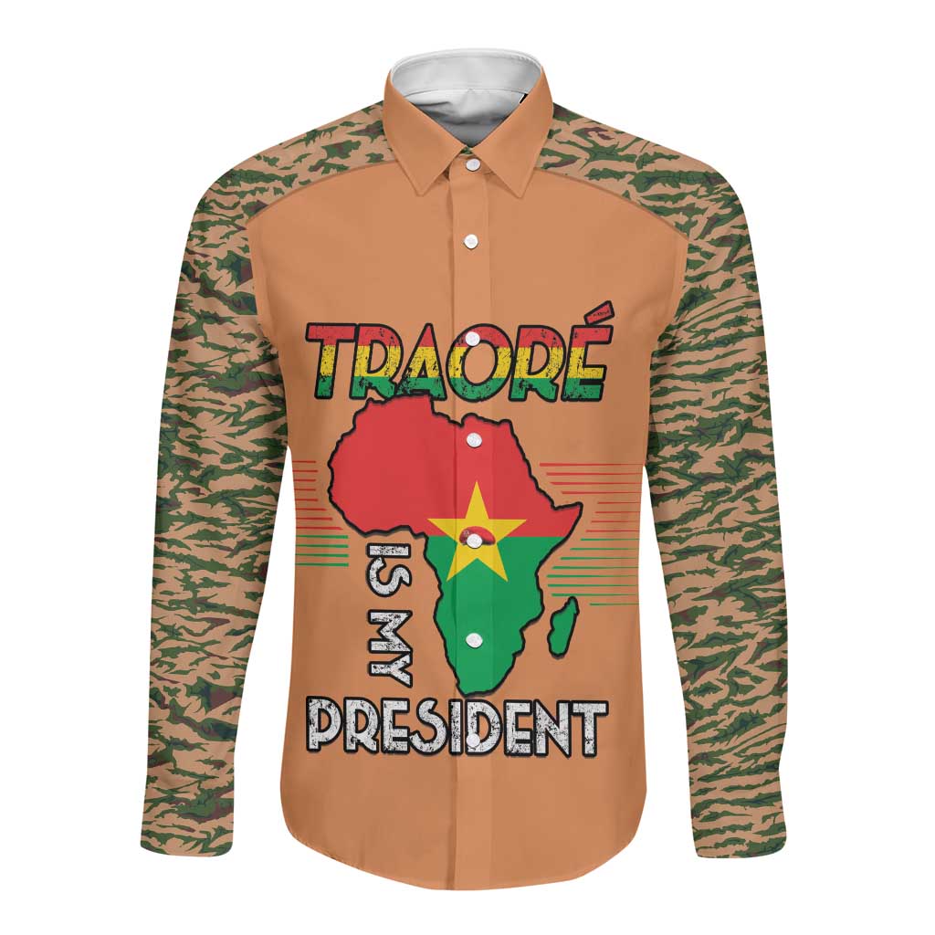 Traore Is My President Long Sleeve Button Shirt Africa For Africans