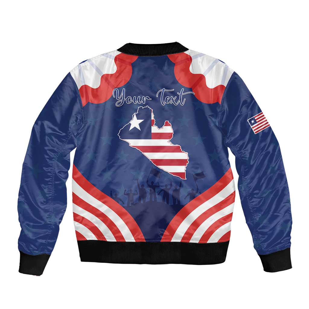Personalized Liberia Flag Day Bomber Jacket One Flag One People - African Pride