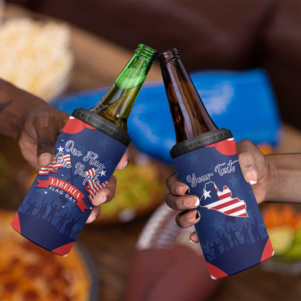 Personalized Liberia Flag Day 4 in 1 Can Cooler Tumbler One Flag One People - African Pride
