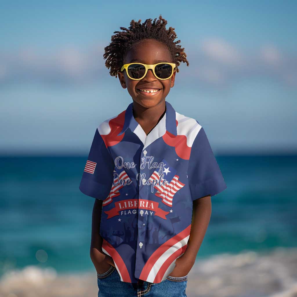 Personalized Liberia Flag Day Kid Hawaiian Shirt One Flag One People - African Pride