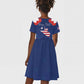 Personalized Liberia Flag Day Kid Short Sleeve Dress One Flag One People - African Pride