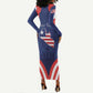Personalized Liberia Flag Day Long Sleeve Bodycon Dress One Flag One People - African Pride