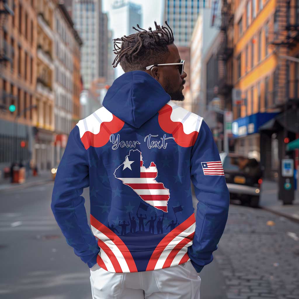 Personalized Liberia Flag Day Zip Hoodie One Flag One People - African Pride