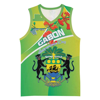 Personalized Gabon Independence Day Basketball Jersey Gradient Style LT15