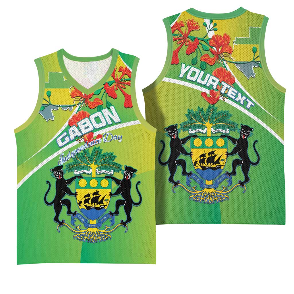 Personalized Gabon Independence Day Basketball Jersey Gradient Style LT15