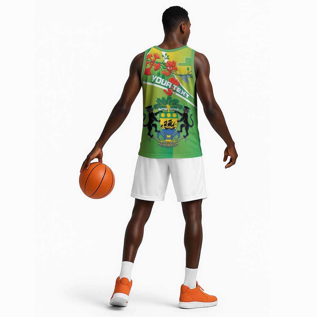 Personalized Gabon Independence Day Basketball Jersey Gradient Style LT15