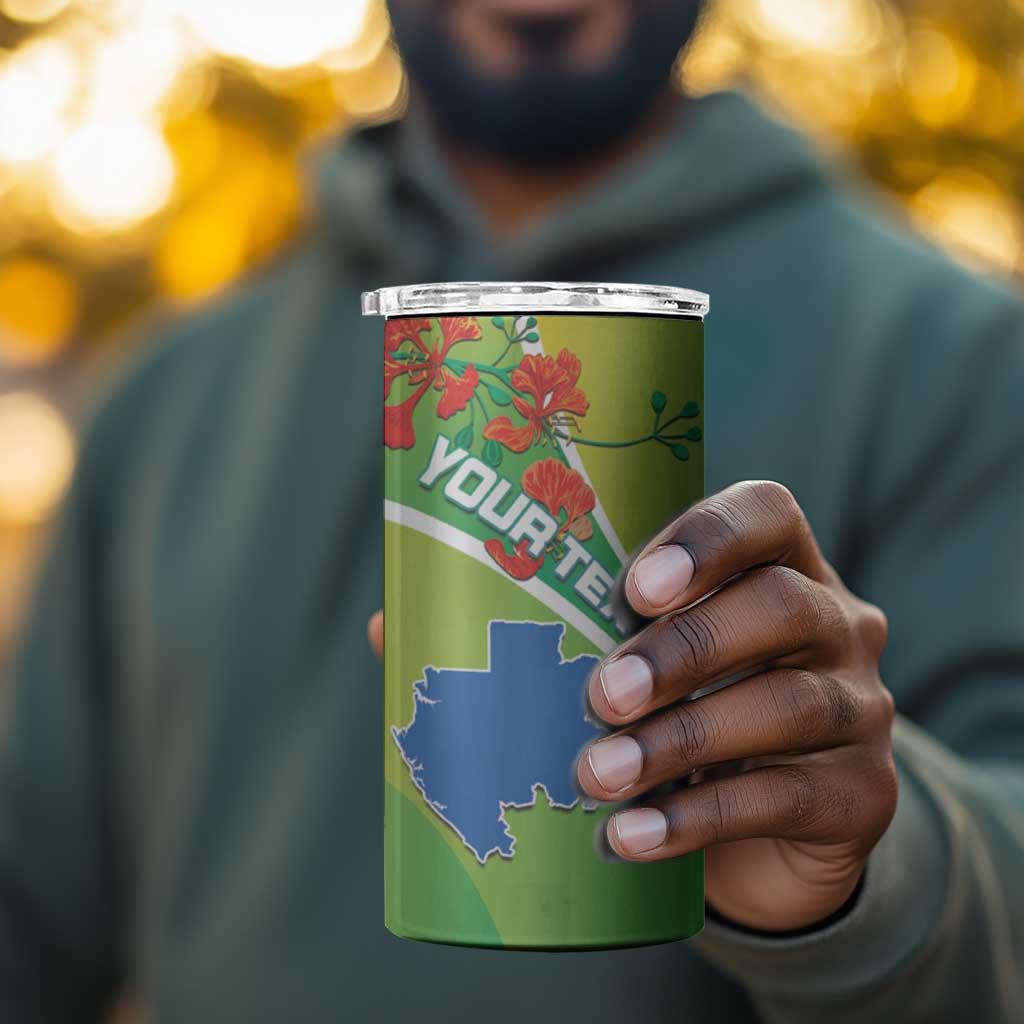 Personalized Gabon Independence Day 4 in 1 Can Cooler Tumbler Gradient Style - African Pride
