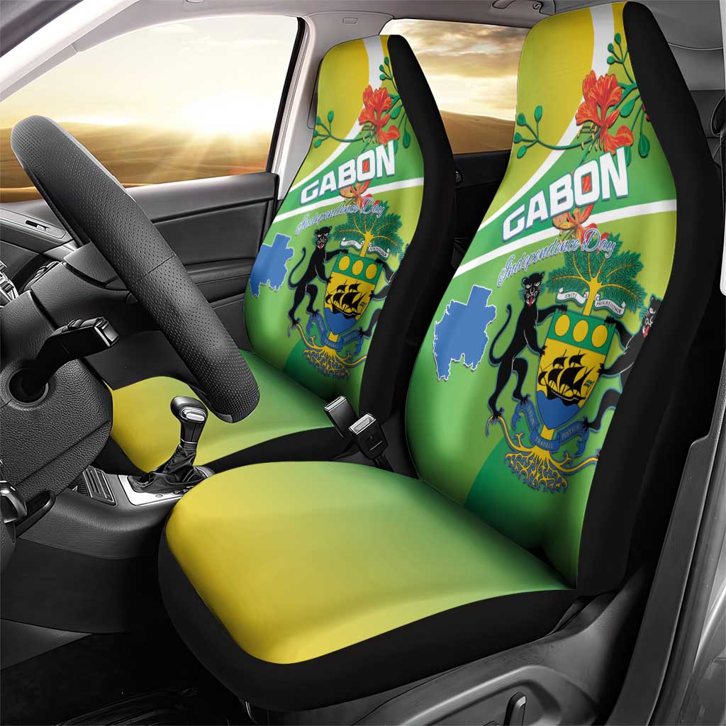 Gabon Independence Day Car Seat Cover Gradient Style - African Pride