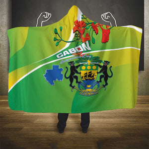 Gabon Independence Day Hooded Blanket Gradient Style - African Pride