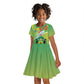 Personalized Gabon Independence Day Kid Short Sleeve Dress Gradient Style - African Pride