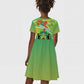 Personalized Gabon Independence Day Kid Short Sleeve Dress Gradient Style - African Pride