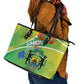 Gabon Independence Day Leather Tote Bag Gradient Style - African Pride