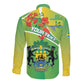 Personalized Gabon Independence Day Long Sleeve Button Shirt Gradient Style - African Pride