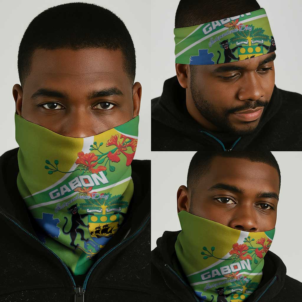 Gabon Independence Day Neck Gaiter Gradient Style LT15