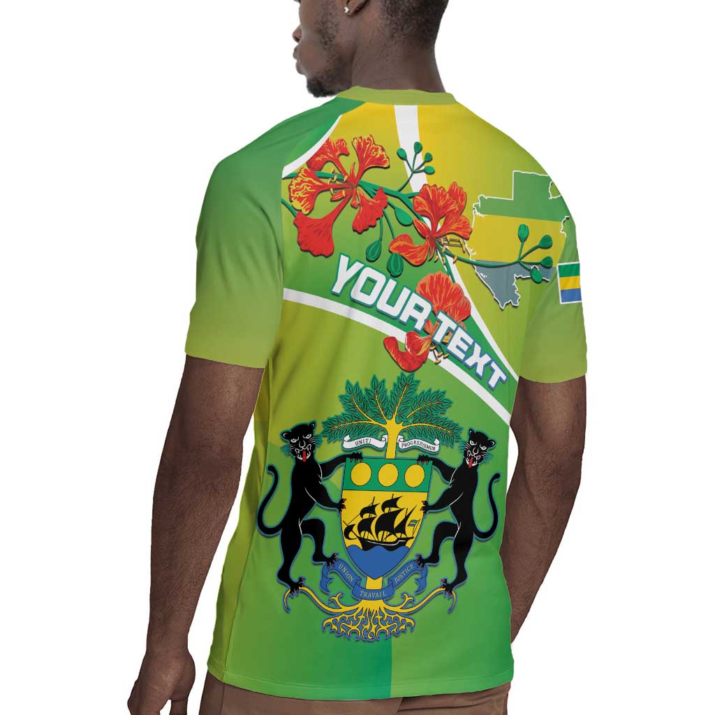 Personalized Gabon Independence Day Rugby Jersey Gradient Style - African Pride