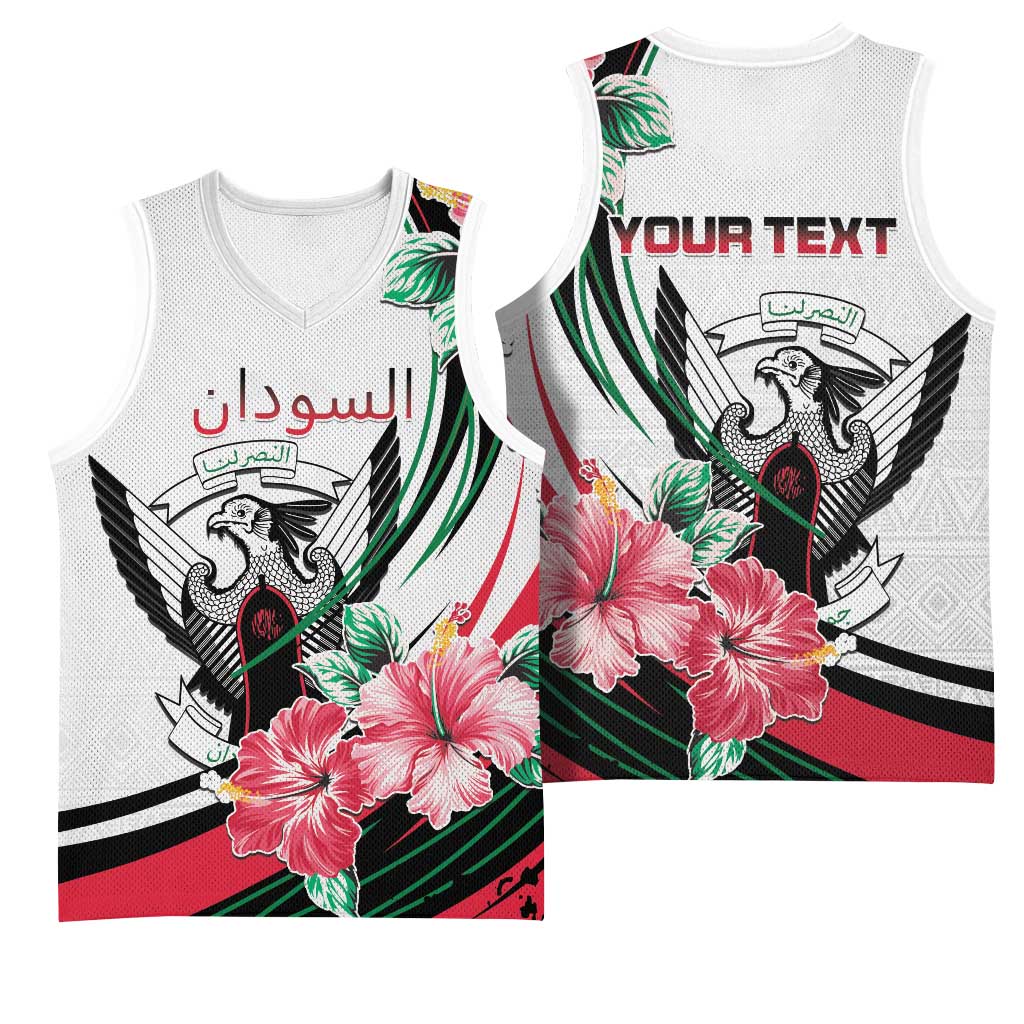 Personalized Sudan Basketball Jersey Sudanese Secretary Bird With Hibiscus LT15
