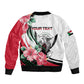 Personalized Sudan Bomber Jacket Sudanese Secretary Bird With Hibiscus - African Pride