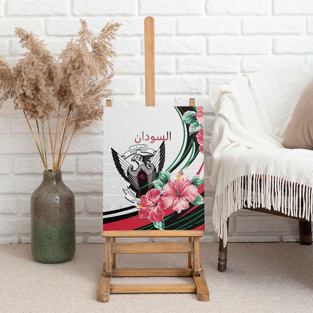 Sudan Canvas Wall Art Sudanese Secretary Bird With Hibiscus - African Pride