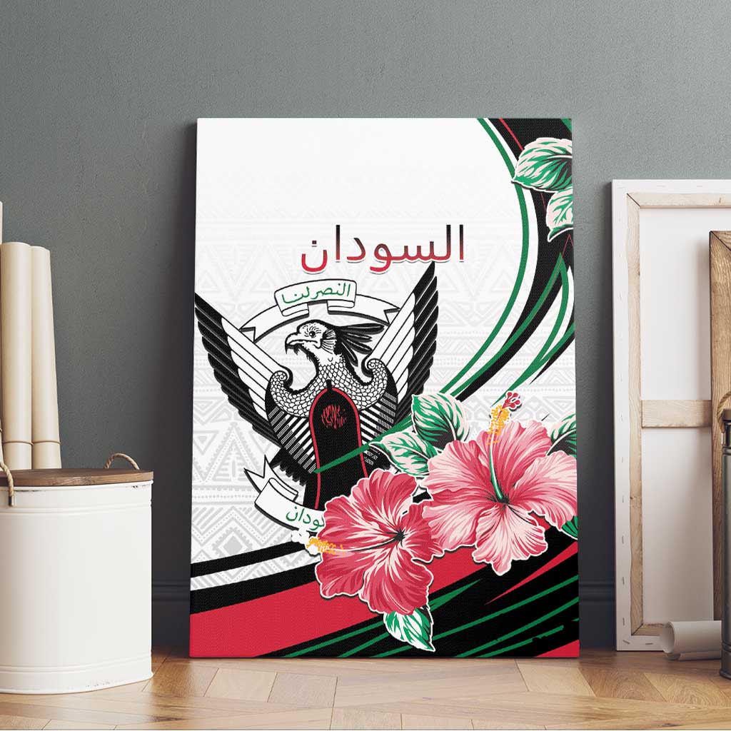 Sudan Canvas Wall Art Sudanese Secretary Bird With Hibiscus - African Pride