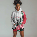Personalized Sudan Hoodie Dress Sudanese Secretary Bird With Hibiscus - African Pride