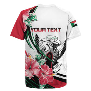 Personalized Sudan Rugby Jersey Sudanese Secretary Bird With Hibiscus - African Pride