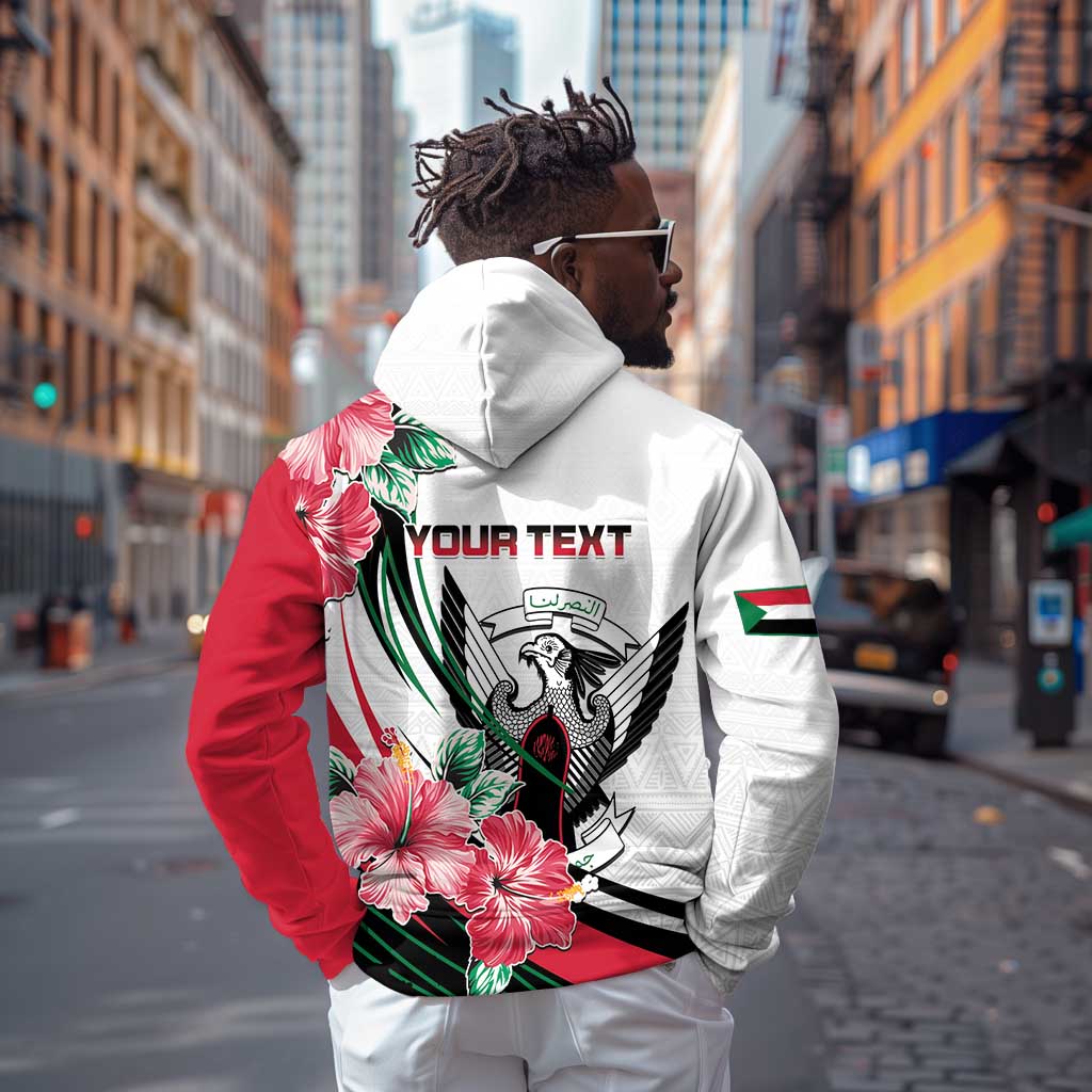 Personalized Sudan Zip Hoodie Sudanese Secretary Bird With Hibiscus - African Pride